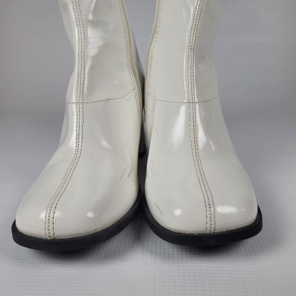 Funtasmas Women's Gogo300 Wide Calf White Boots Patent Leather Size 7 - Picture 10 of 12